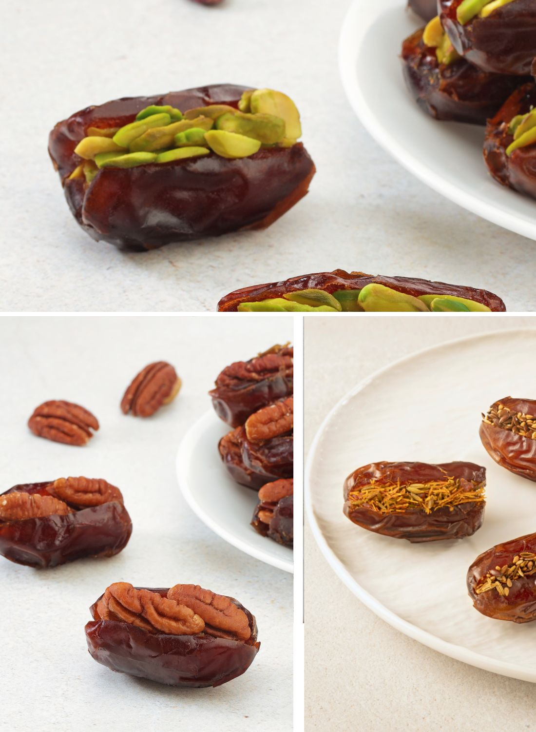 Khidri Dates with Flaked Pistachios, Pecan Nuts, Mukhwas