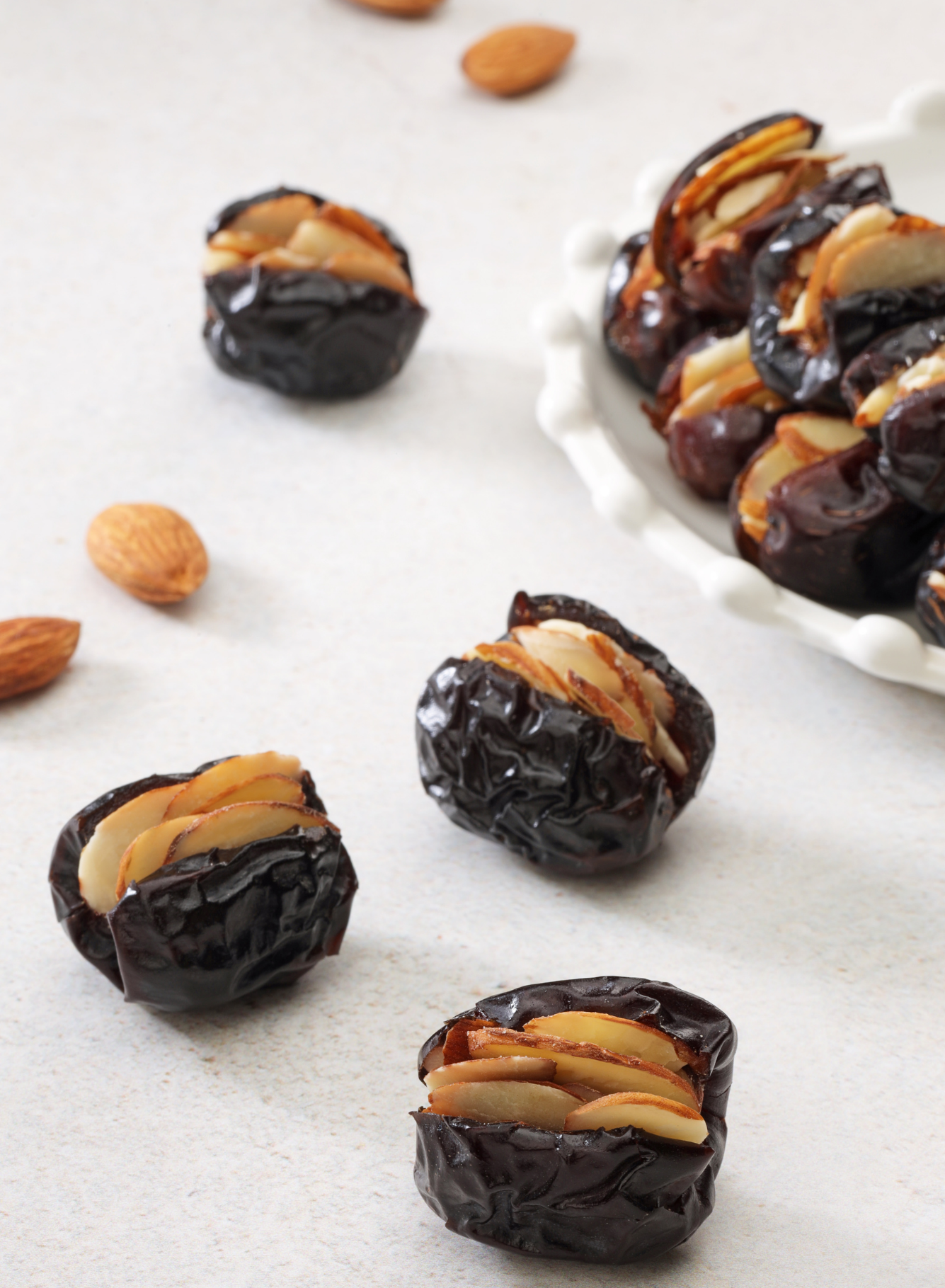 Ajwa Dates with Flaked Nuts Stuffing