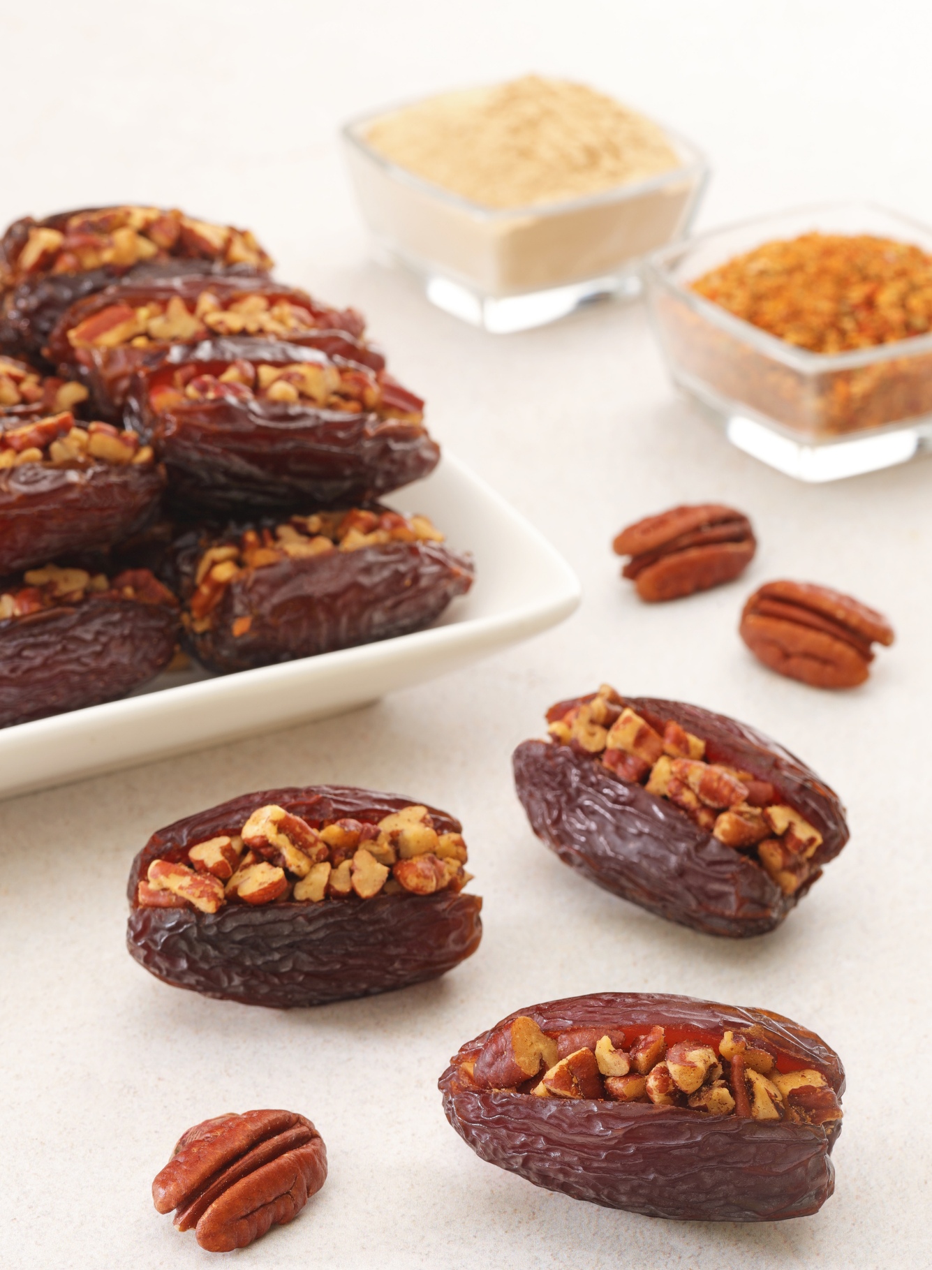Medjoul Dates with Caramalised Pecan crunch